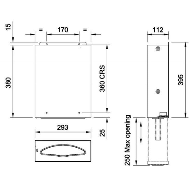Dolphin Behind Mirror Paper Towel Dispenser
Technical