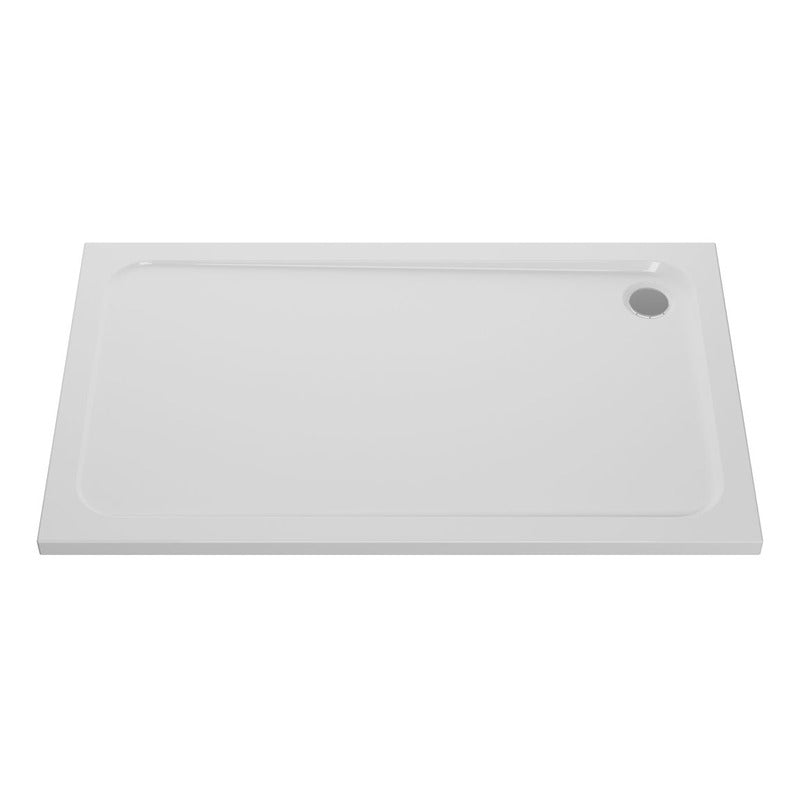 45mm Low Profile 1500 x 700mm Rectangular Shower Tray & Waste White