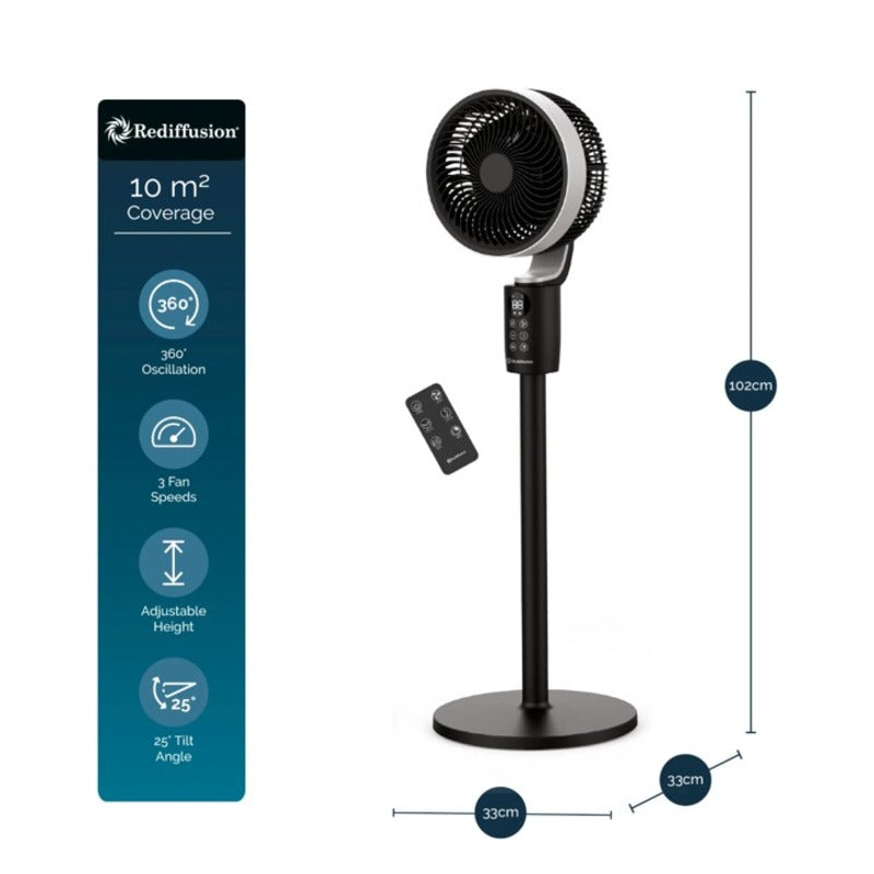 Rediffusion Air360 Oscillating Fan Black