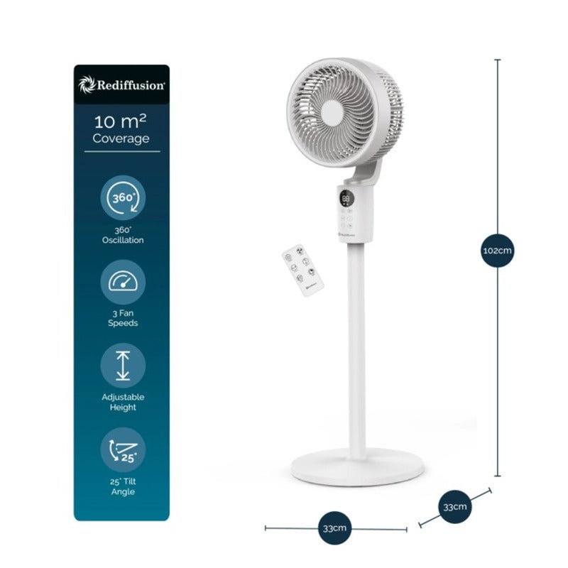 Rediffusion Air360 Oscillating Fan White
