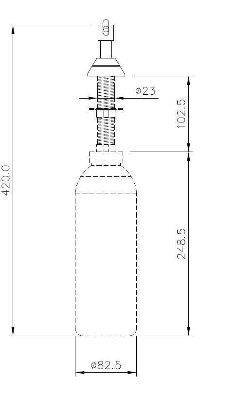Dolphin Vanity Top 63mm Spout Soap Dispenser Drawing