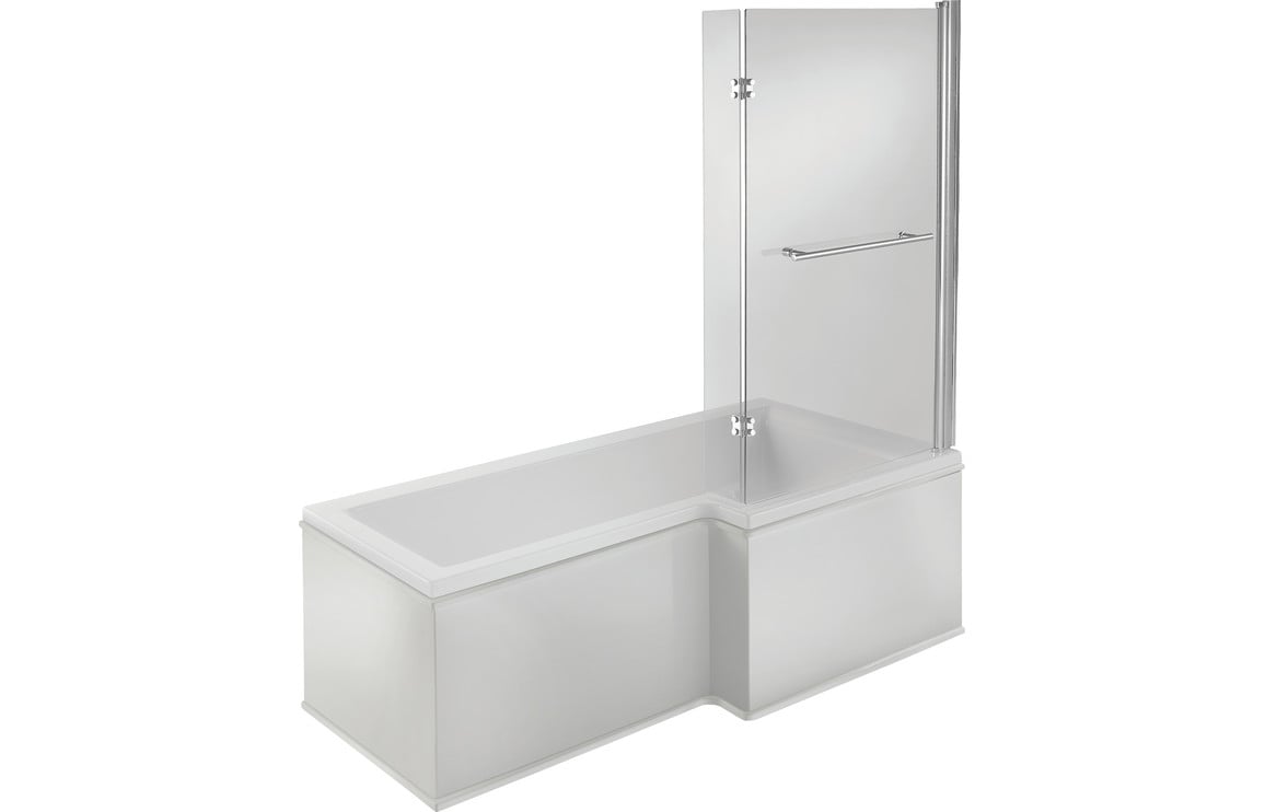 Emerson L Shape 1500x850x560mm 0TH Shower Bath Pack (RH)