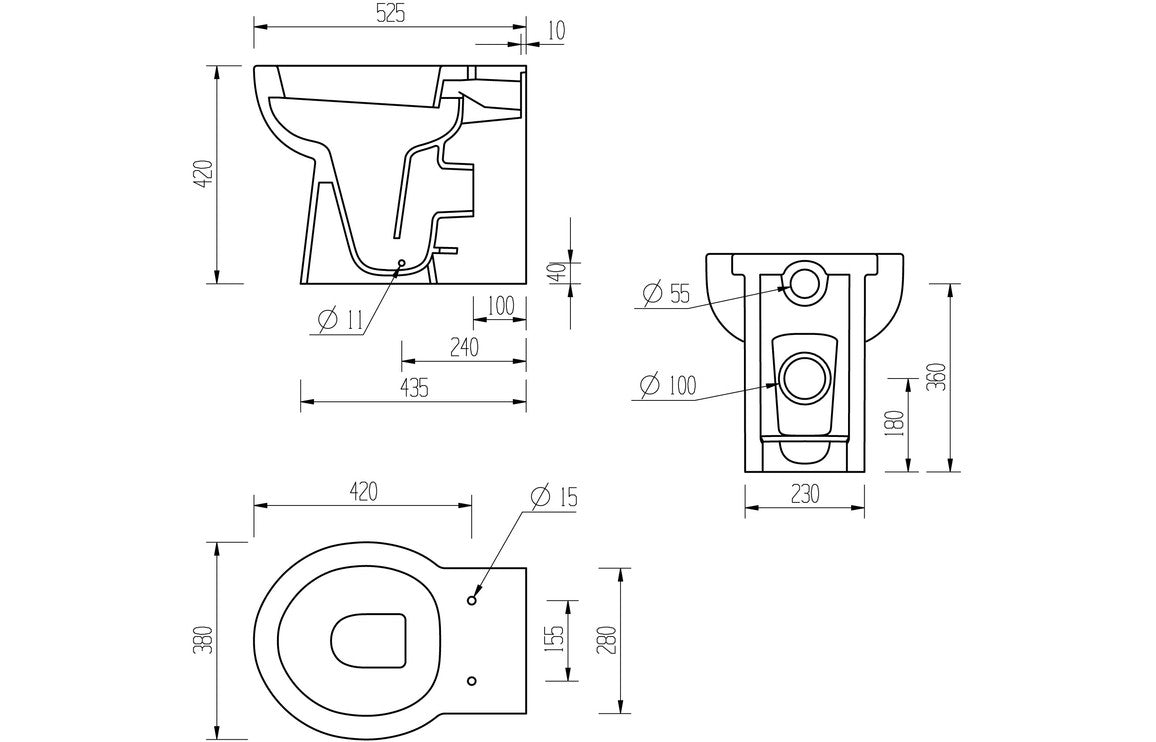 Maia Back To Wall WC & Soft Close Seat