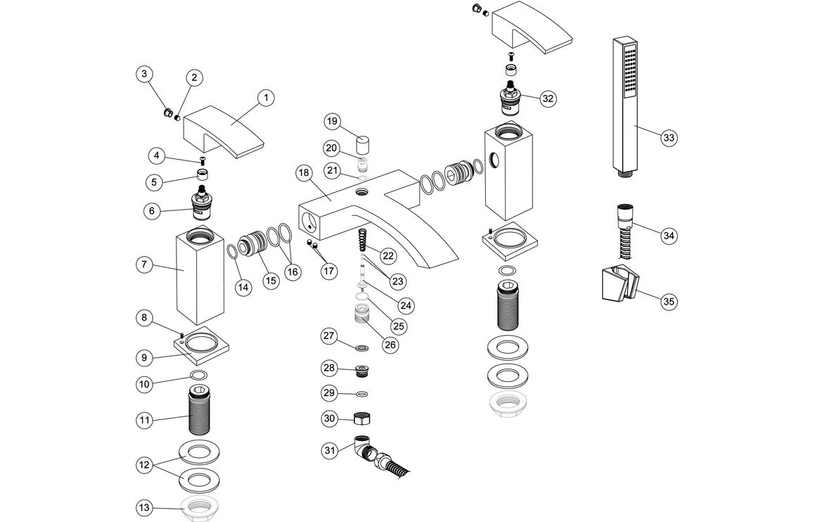 Alula Bath Filler - Chrome