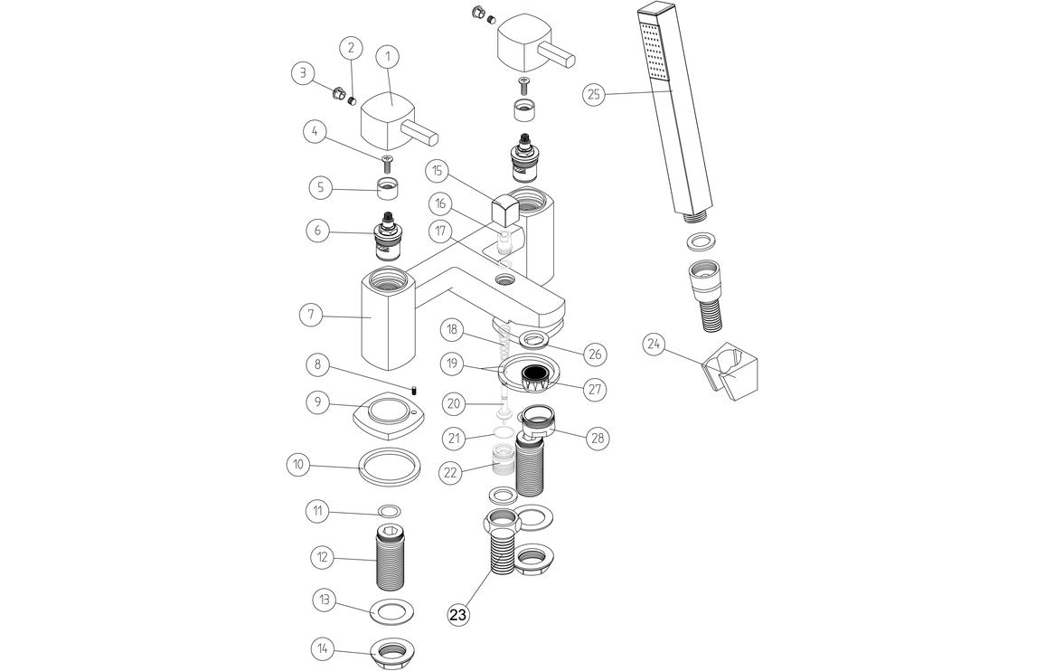 Pavo Bath Filler - Chrome