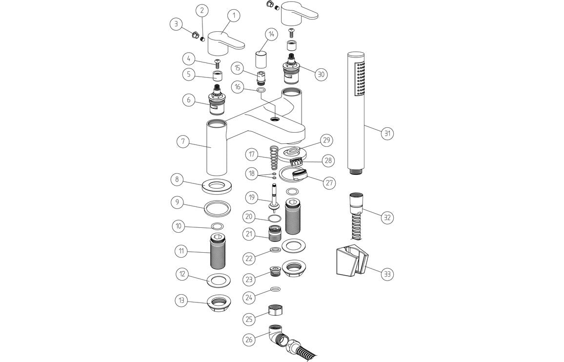 Aster Bath Filler - Chrome