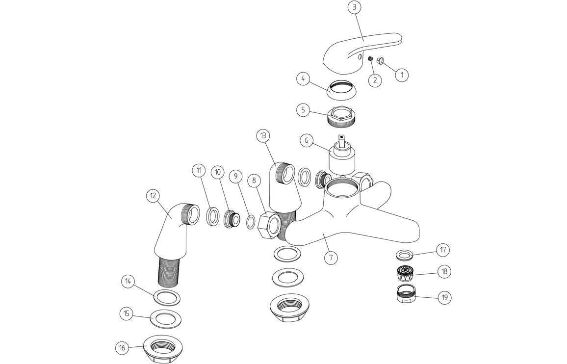 Hubble Cloakroom Basin Mixer - Chrome