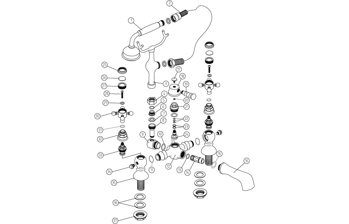 Arpina Bath Filler - Chrome