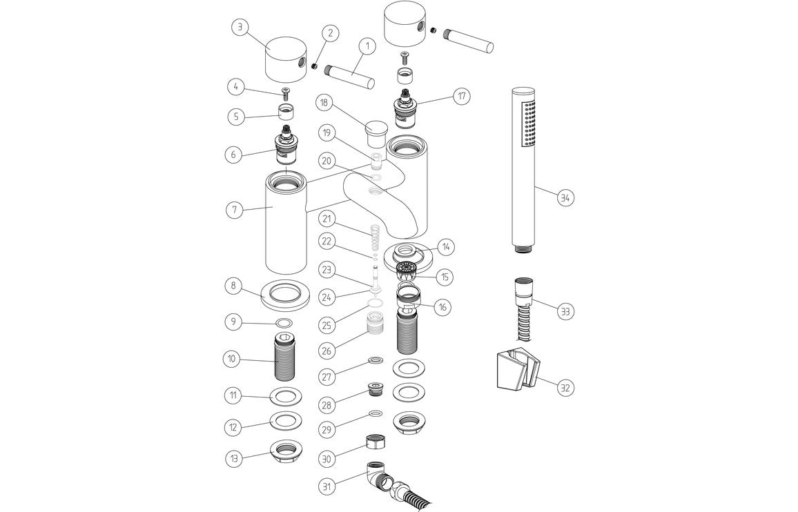 Lumos Bath Filler - Chrome