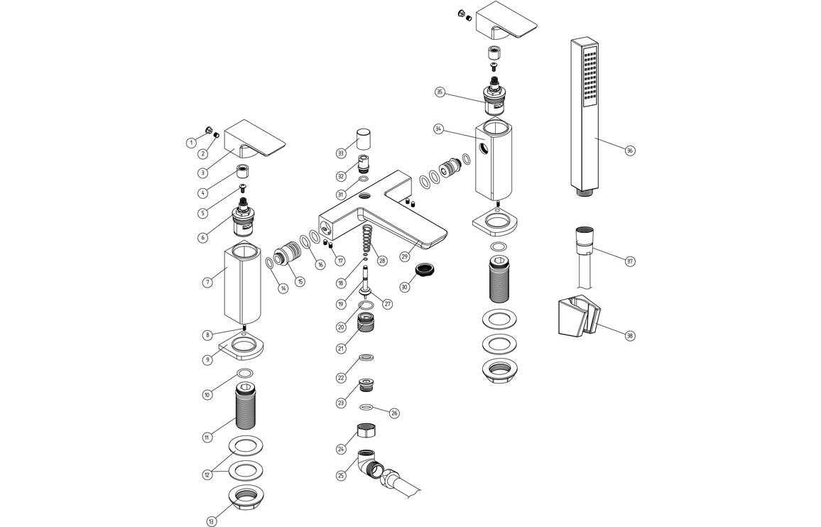 Amaris Bath Filler - Brushed Brass