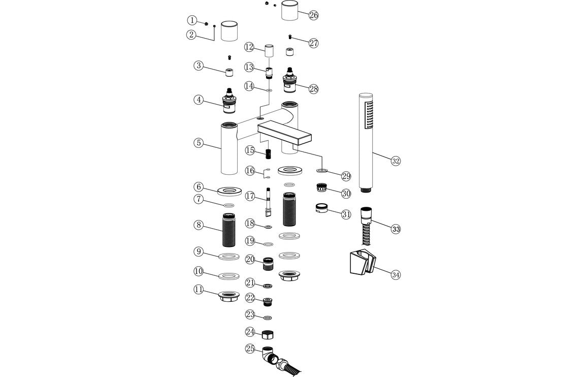 Bellatrix Bath Filler - Chrome
