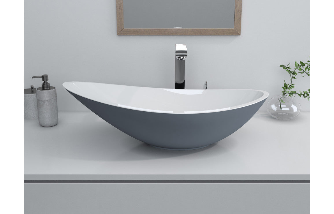 Eris 564x323mm 0TH Resin Washbowl - Grey