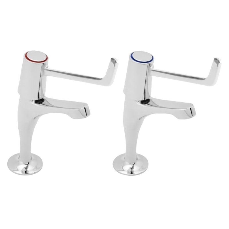 KWC DVS Lever operated pillar taps with 6” levers