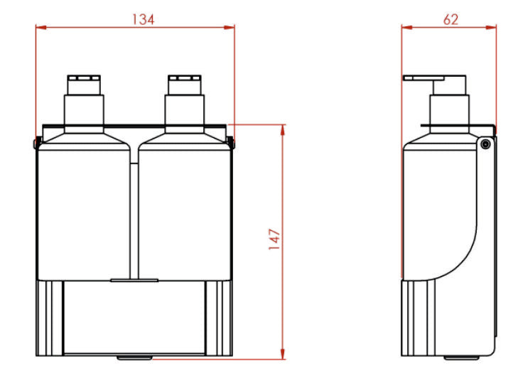 Synergise Double Bottle Holder Drawing
