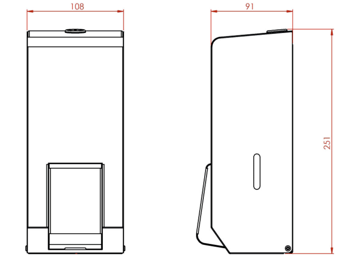 Synergise Liquid Soap Dispenser 900ml Brushed Satin Drawings