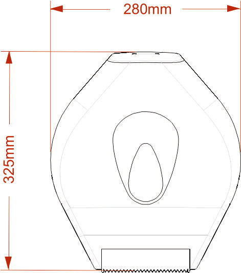 Dimension Drawing Modular Medium 10" Midi Jumbo Dispenser