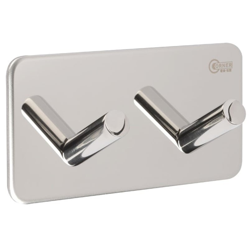 Double Coat Hook On 3M Adhesive Plate
Polished Chrome