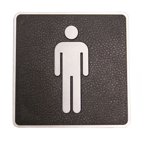 Black & Chrome Rectangle 'Gents' Sign