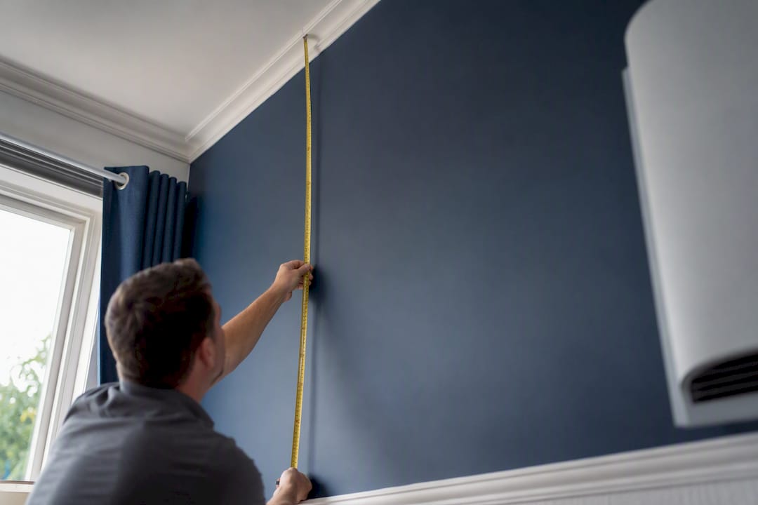Measuring room height for heater sizing