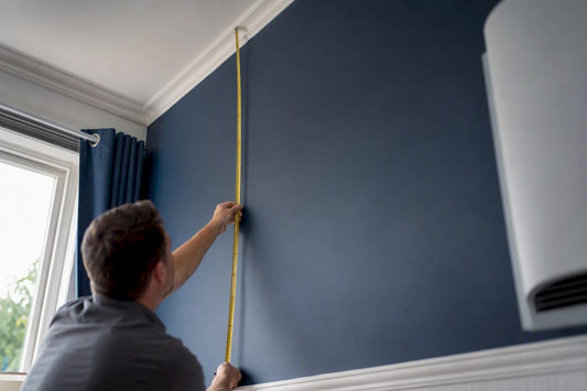 Measuring room height for heater sizing