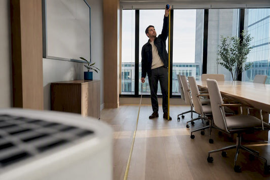 Measuring commercial room for CADR calculation