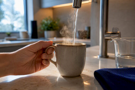 Mug filled from boiling water tap
