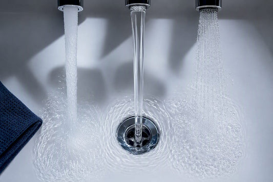 Three tap aerator streams shown in basin