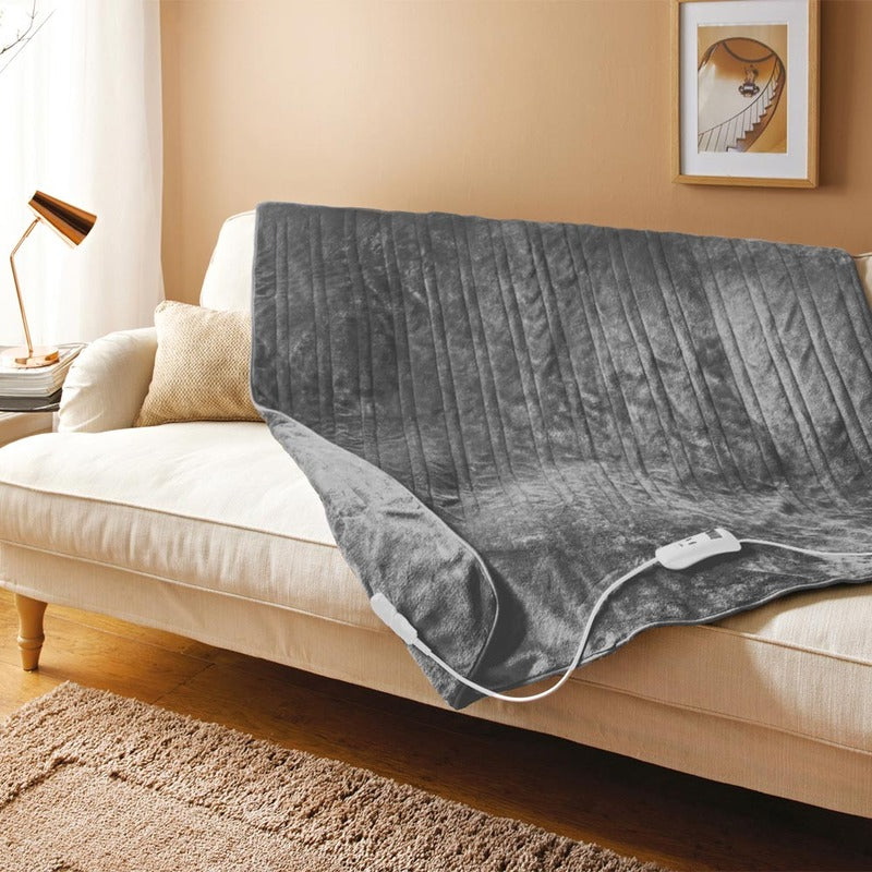 Bauer Luxury Grey Soft Touch Heated Throw