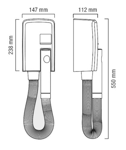 Valera Hotello 1200W White Hair Dryer With Shaver Socket Drawing