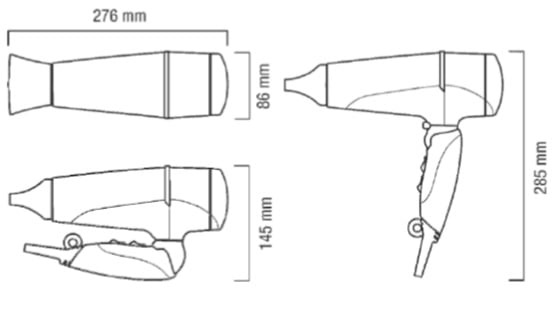 Valera Fold Away 5400 Hair Dryer Drawing