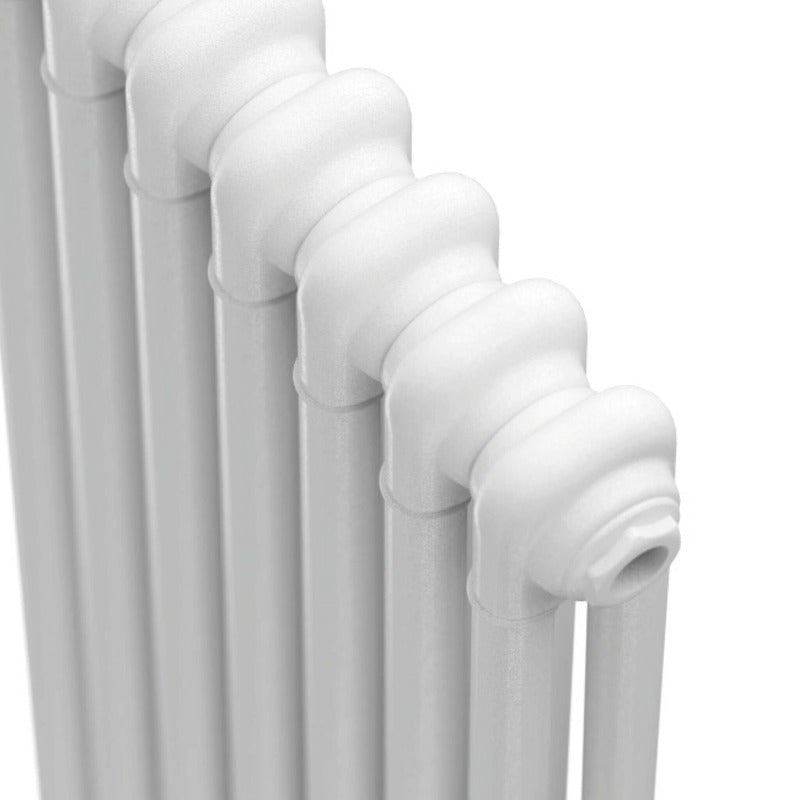 2 Column Vertical Designer Radiator 1800mm 
White Closeup 