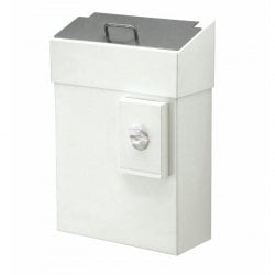 MediQo 10 Litre White Steel Sanitary Bin, 8255MQ