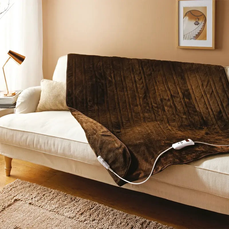Bauer Luxury Soft Touch Heated Throw Brown