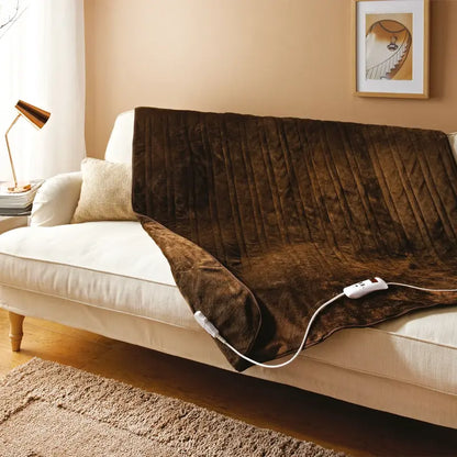 Bauer Luxury Soft Touch Heated Throw Brown