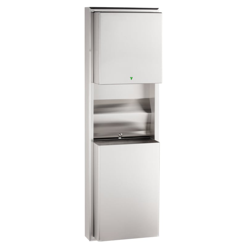 Bobrick Surface Mounted Automatic Roll Paper Towel Dispenser & Waste Receptacle