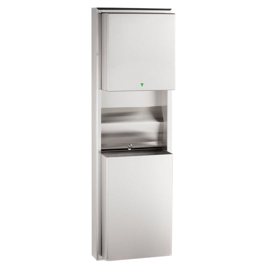 Bobrick Surface Mounted Automatic Roll Paper Towel Dispenser & Waste Receptacle