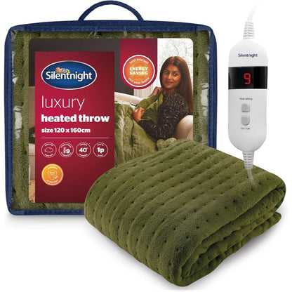 Silentnight Luxury Heated Throw Olive