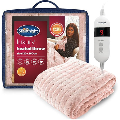 Silentnight Luxury Heated Throw Blush