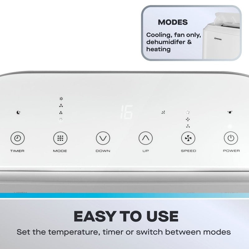 Daewoo 4-in-1 Portable Air Conditioner with Heater, Dehumidifier & Fan 12000 BTU