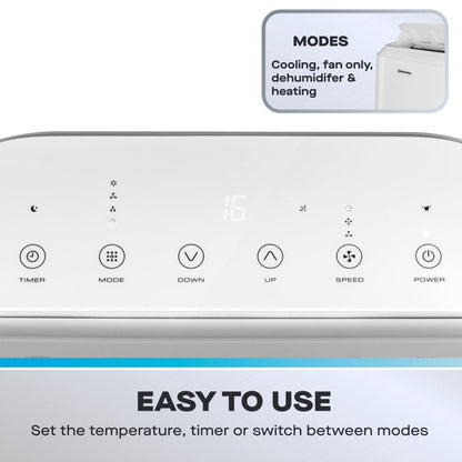 Daewoo 4-in-1 Portable Air Conditioner with Heater, Dehumidifier & Fan 12000 BTU