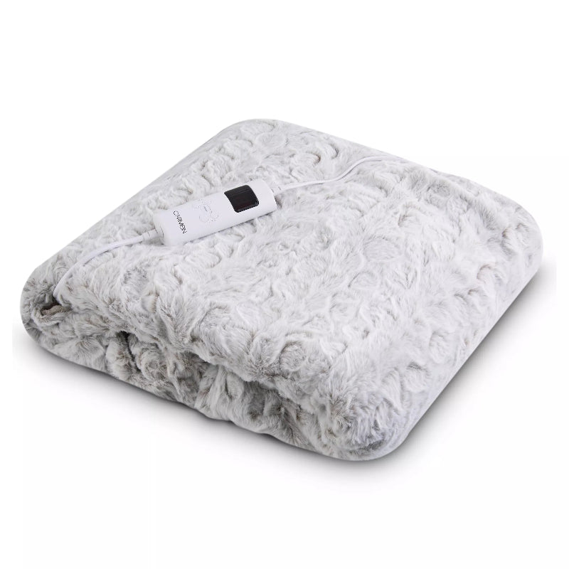 Carmen Luxury Heated Blanket Faux Fur Winter Hare