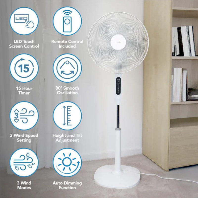 Igenix IGFD2016W Digital Pedestal Fan White