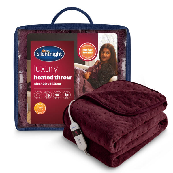 Silentnight Luxury Heated Throw Berry