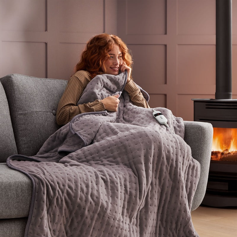 Silentnight Luxury Heated Throw Grey