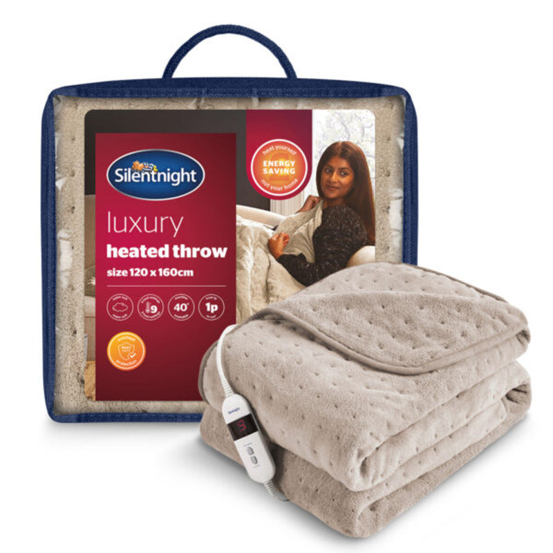 Silentnight Luxury Heated Throw Natural
