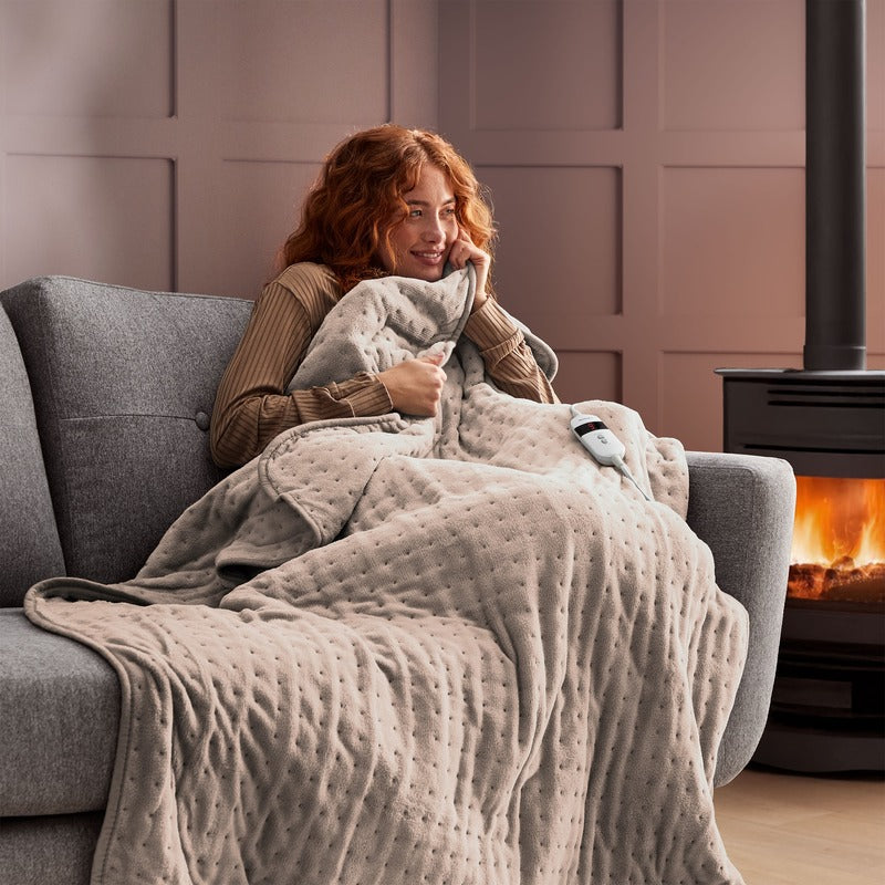 Silentnight Luxury Heated Throw Natural