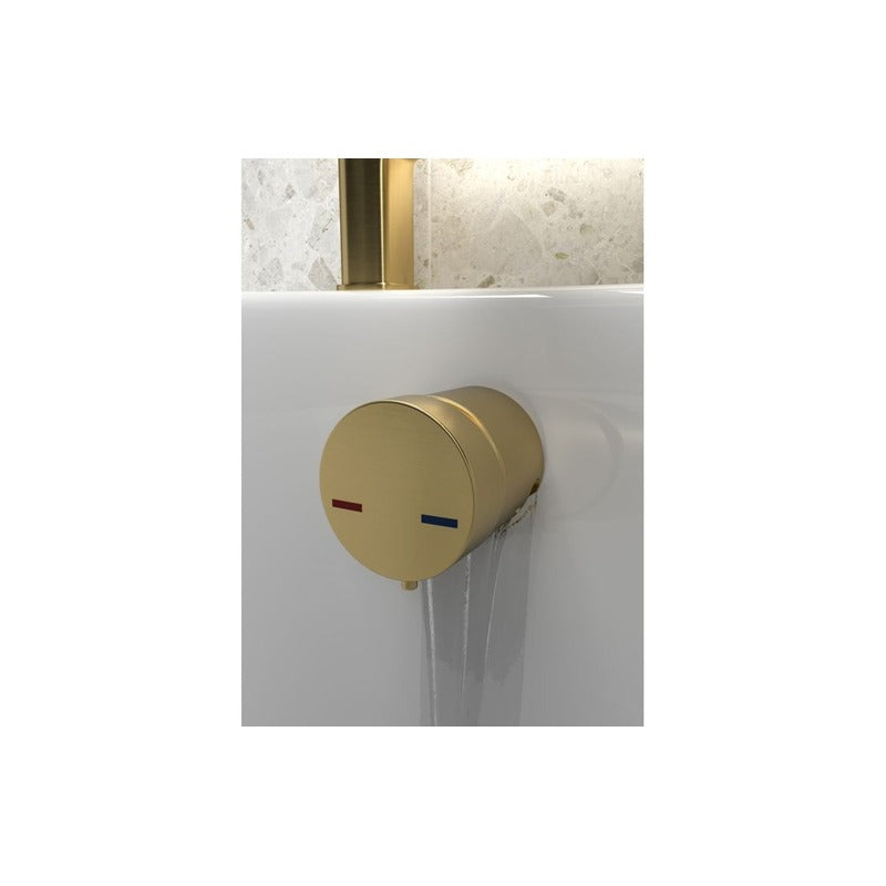 Bath Overflow Filler with Integrated Valve Brushed Brass