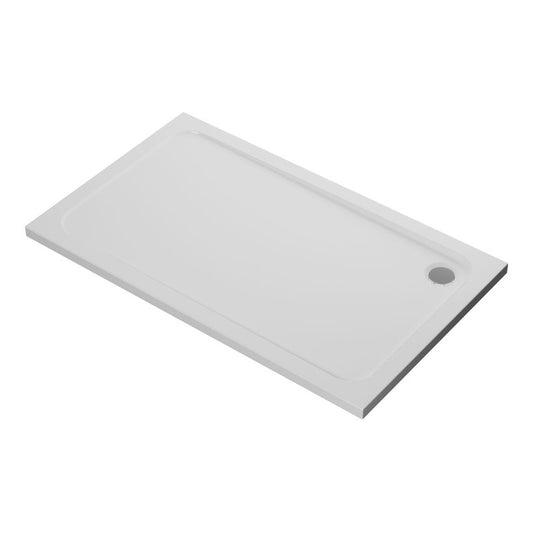45mm Low Profile 1500 x 700mm Rectangular Shower Tray & Waste White