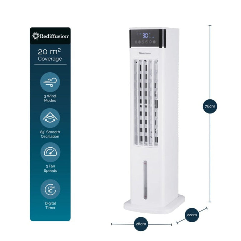 Rediffusion TurboChill 3-in-1 Digital Tower Air Cooler