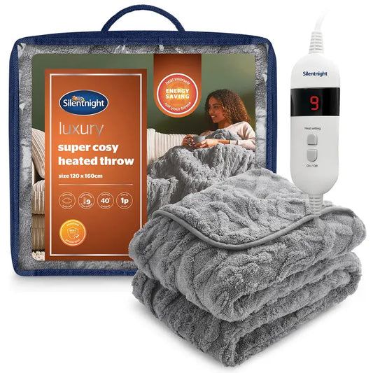 Silentnight Luxury Super Cosy Heated Throw Charcoal